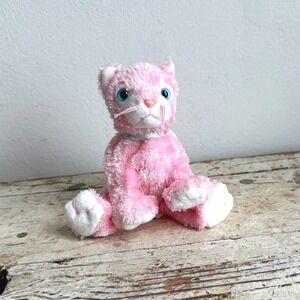 Ty Beanie Baby Carnation Pink Cat Plush Blue Eyes Silver Collar 2002